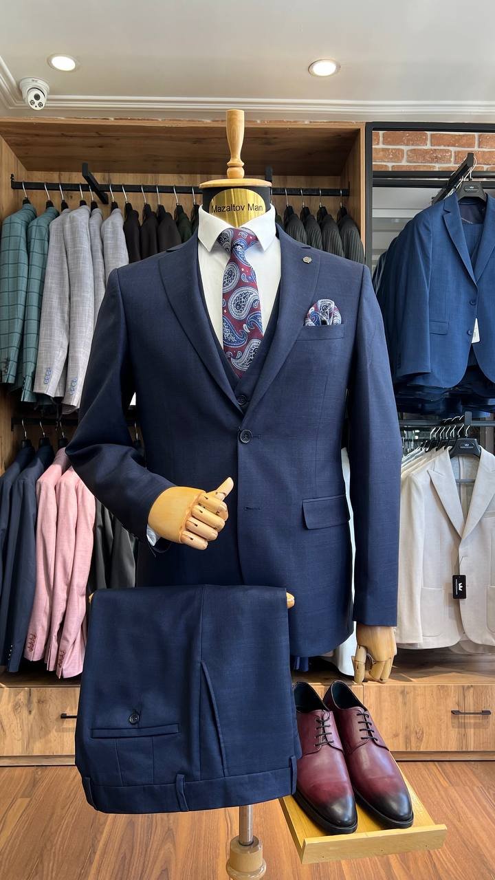Костюм MAZALTOVMAN 3-ка Синий в клетку
