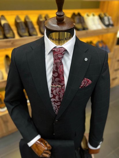 Костюм MAZALTOVMAN 2-ка премиум Черный в клетку