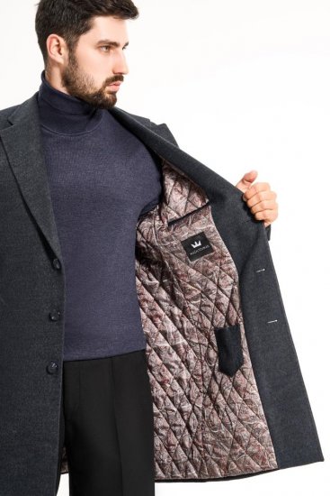 Пальто MAZALTOVMAN премиум Темно-синее фактурное