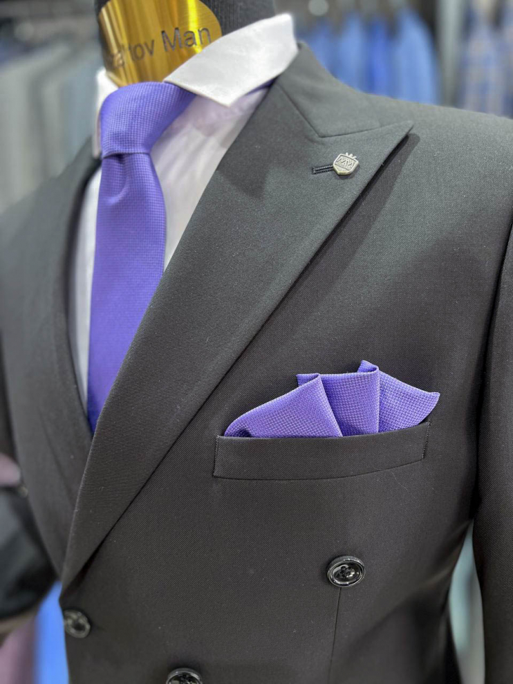 Костюм 2-ка MAZALTOVMAN Черный двубортный