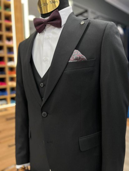 Костюм MAZALTOVMAN премиум 3-ка Черный фактурный