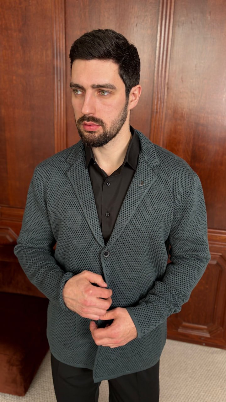 Кардиган AMT Изумрудный фактурный