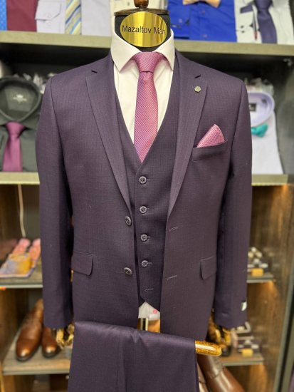 Костюм 3-ка MAZALTOVMAN Бордовый микроклетка