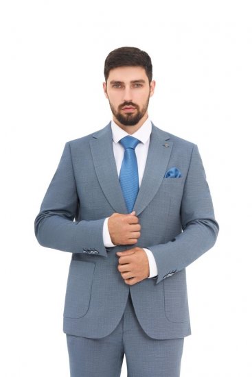 Костюм MAZALTOVMAN 2-ка премиум Голубой фактурный молодежный